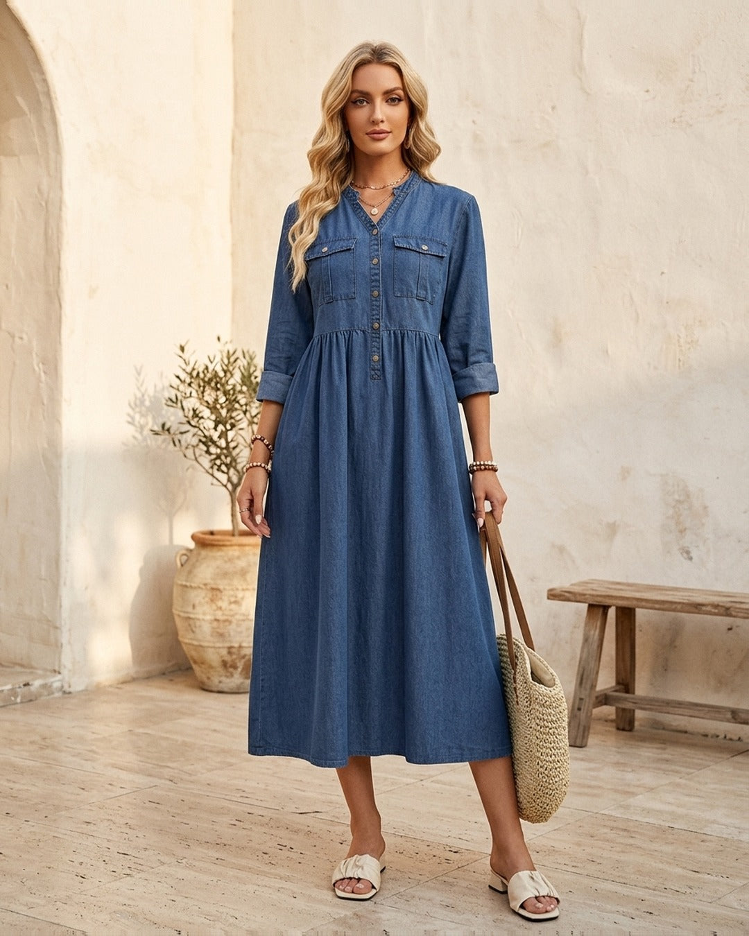 Vestido Texano Elena - Aurena Moda